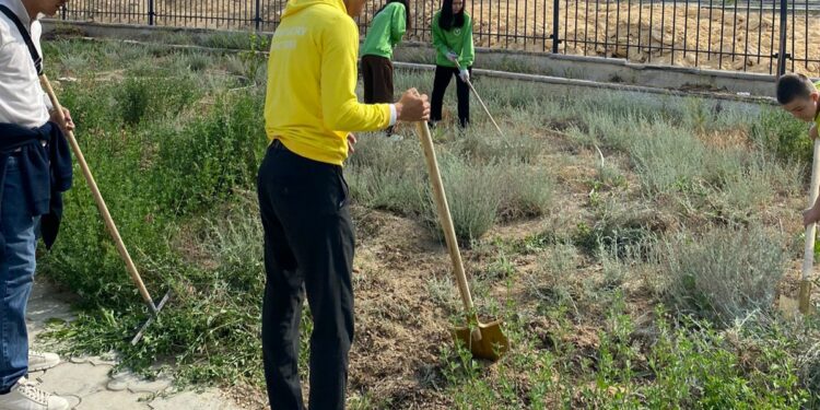 Жастар қарттар үйінде сенбілік жасады